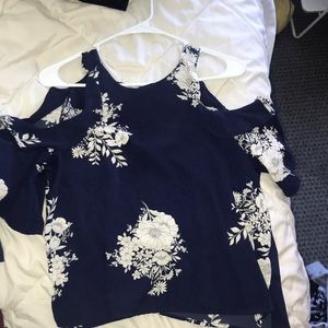 Navy blue off the shoulder top